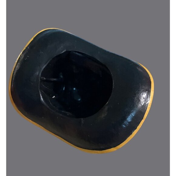 Firefighter Helmet Ornament With American Flag FD 1 Design Black & Yellow Resin - Picture 4 of 11